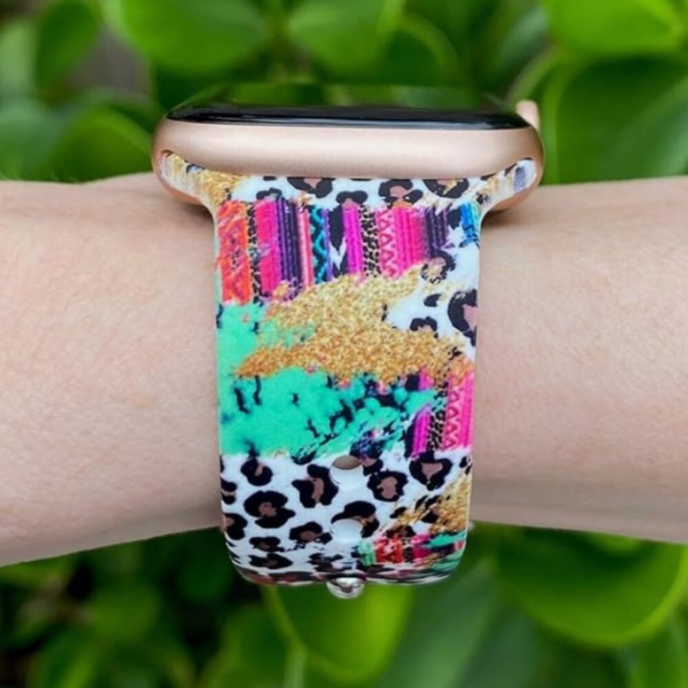 Wild Life Printed Silicone Watch Band Compatible with Apple Watch